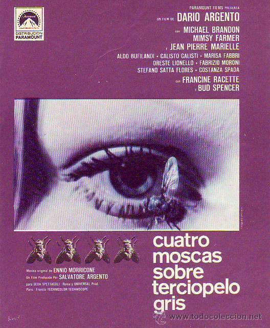 Cine: cuatro moscas sobre terciopelo gris - Foto 1