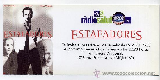  Flyers Publicitaires de films Anciens: ESTAFADORES, con Ed Harris.