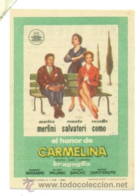 Cine: HONOR DE CARMELINA  - ORIGINAL CON PROPAGANDA - IMPECABLE - Foto 1