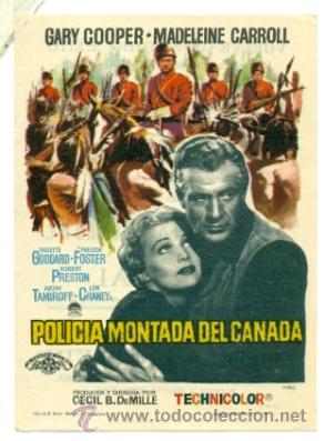 Cine: POLICIA MONTADA DEL CANADA  - ORIGINAL CON PROPAGANDA - IMPECABLE - Foto 1