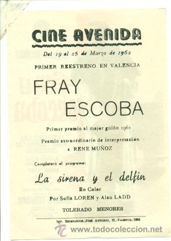 Cine: FRAY ESCOBA  - ORIGINAL CON PROPAGANDA - IMPECABLE - Foto 2