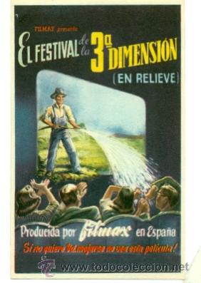 Cine: FESTIVAL DE LA 3&ordf; DIMENSION EN RELIEVE   - ORIGINAL CON PROPAGANDA - IMPECABLE - Foto 1