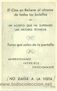 Cine: FESTIVAL DE LA 3&ordf; DIMENSION EN RELIEVE   - ORIGINAL CON PROPAGANDA - IMPECABLE - Foto 2