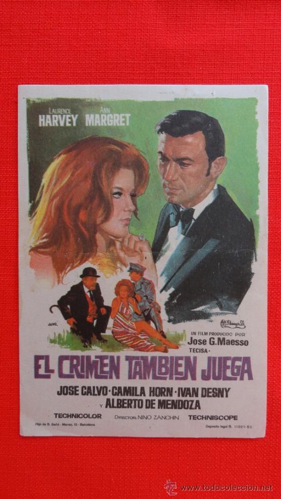 Cine: EL CRIMEN TAMBIEN JUEGA, LAURENCE HARVEY, ANN MARGRET SENCILLO 1970, SELLO PUBLI CASAL VILARRODONA - Foto 1 - 31646036