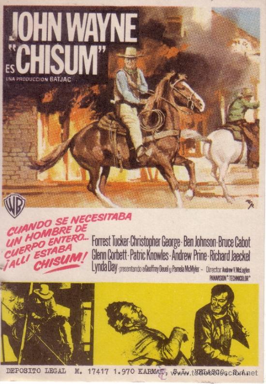 Cine: FOLLETO - CHISUM - JOHN WAYNE - Foto 1