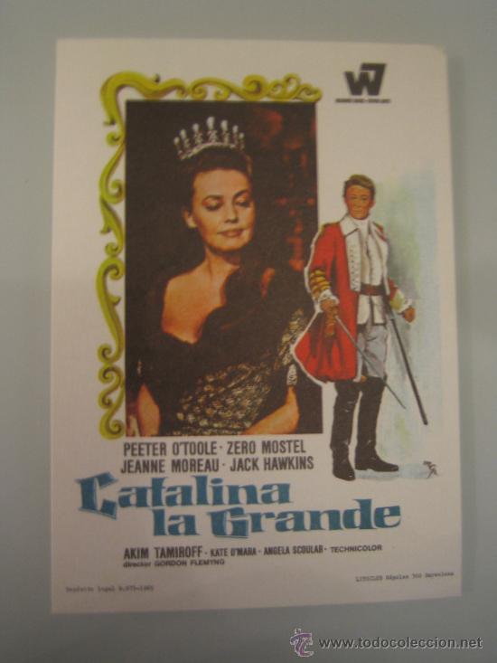 Cine: catalina la grande warner - folleto de mano original del estreno gordon flemyng akim tamiroff