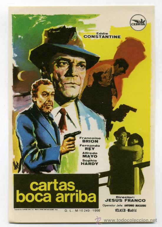 Cine: CARTAS BOCA ARRIBA, con Eddie Constantine. - Foto 1