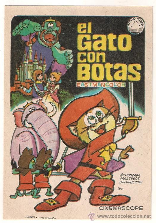 Cine: PTCC 433 EL GATO CON BOTAS PROGRAMA SENCILLO IZARO ANIMACION JAPONESA - Foto 1