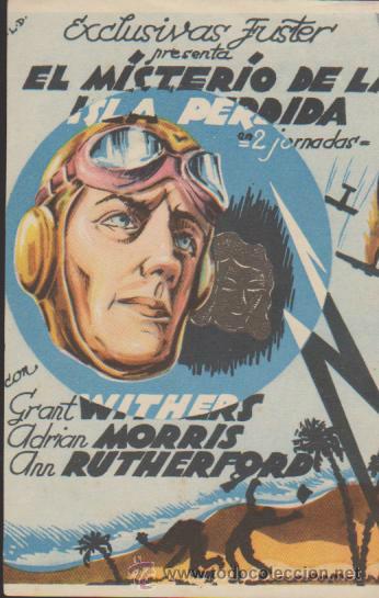 Folhetos de m&atilde;o de filmes antigos de cinema: El Misterio de la Isla perdida. Sencillo de Exclusivas Fuster.