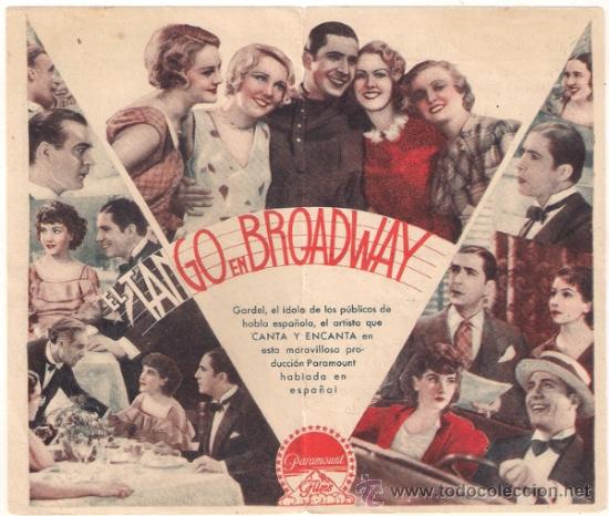 Cine: PTCC 416 EL TANGO EN BROADWAY PROGRAMA DOBLE PARAMOUNT CARLOS GARDEL BLANCA VISCHER - Foto 2