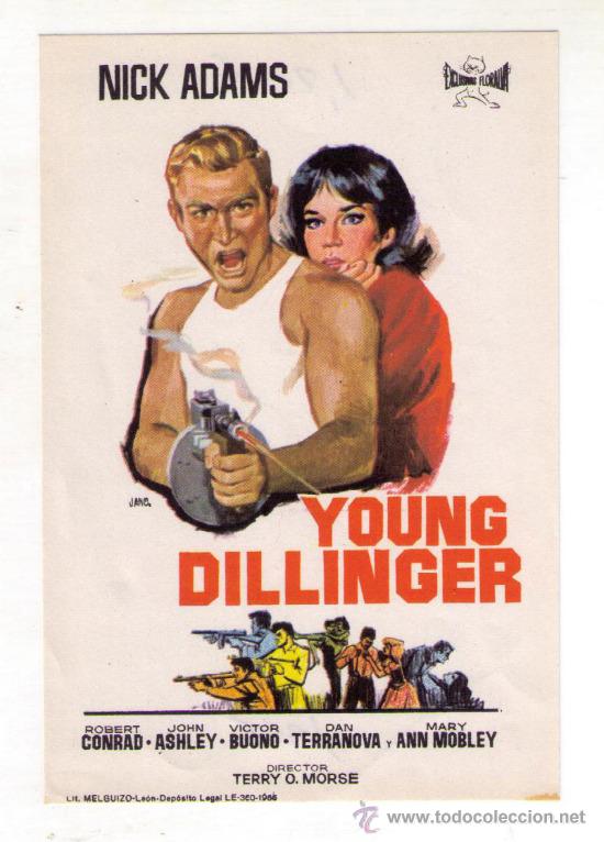 Cine: YOUNG DILLINGER - NICK ADAMS - 1965 - SIN PUBLICIDAD - Foto 1