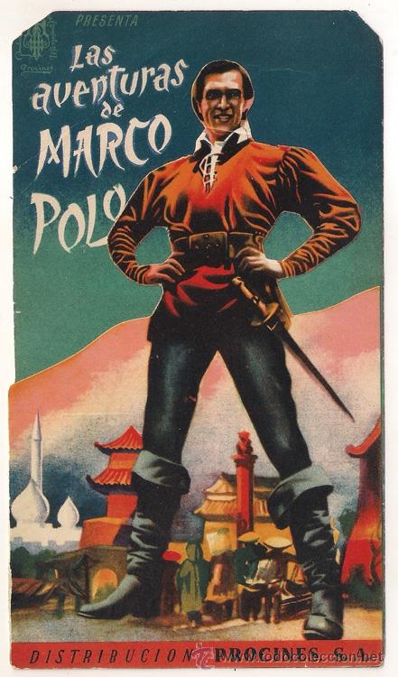 Cine: PTCC 525 LAS AVENTURAS DE MARCO POLO PROGRAMA DOBLE TROQUELADO PROCINES GARY COOPER - Foto 1