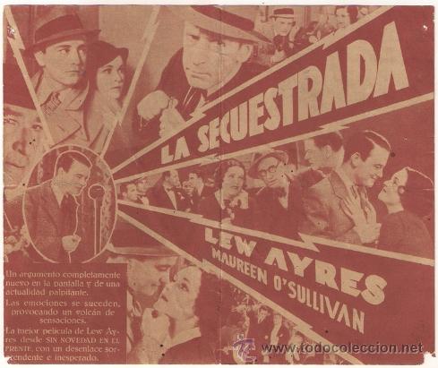 Cine: PTCC 413 LA SECUESTRADA PROGRAMA DOBLE UNIVERSAL LEW AYRES MAUREEN OSULLIVAN EDWARD ARNOLD - Foto 2