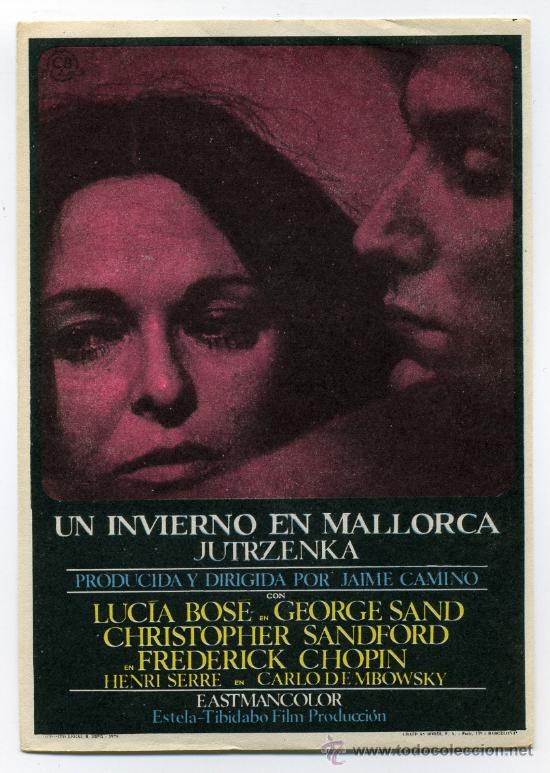  Flyers Publicitaires de films Anciens: UN INVIERNO EN MALLORCA, con Luc&iacute;a Bos&eacute;.