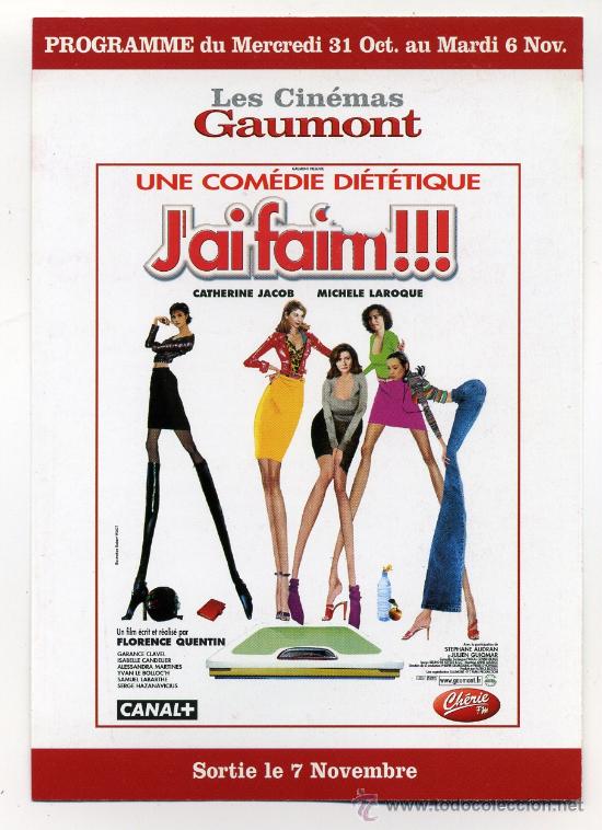  Foglietti di film di film antichi di cinema: JAI FAIM, con Michele Jacob.