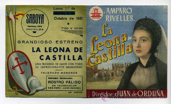 Cine: LA LEONA DE CASTILLA, con Amparo Rivelles. - Foto 1
