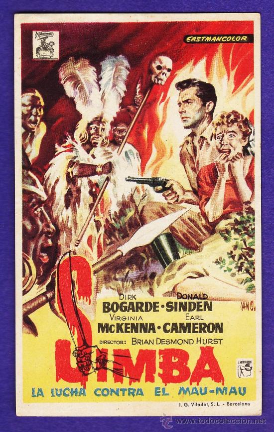 Cine: folleto mano - simba - dirk bogarde - tarragona/ c.moderno - tgn - a&ntilde;os 50