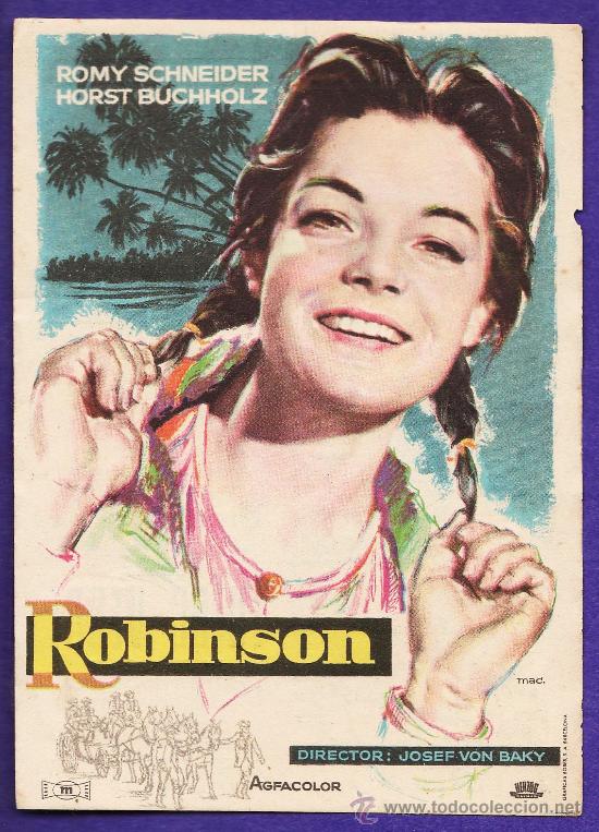 Cine: folleto mano - robinson - romy schneider - tarragona / c.moderno - tgn - a&ntilde;o 1957
