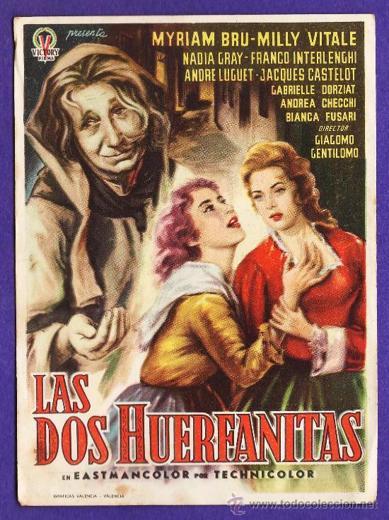 Cine: folleto mano - las dos huerfanitas - tarragona / c.moderno - tgn - a&ntilde;os 50