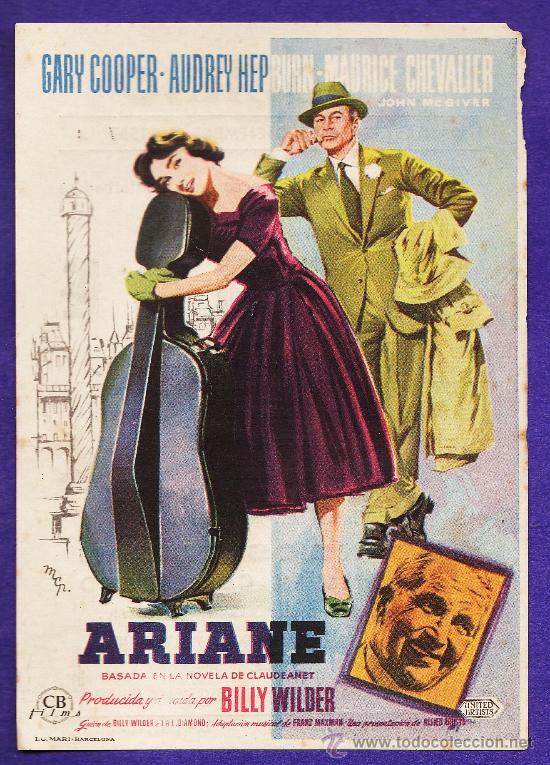 Cine: folleto mano - ariane - gary cooper - tarragona/c.moderno - tgn - a&ntilde;os 50