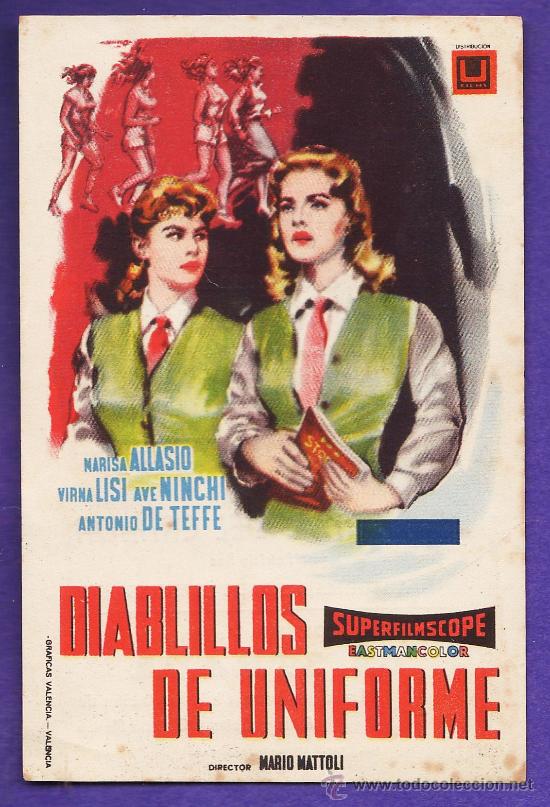 Cine: folleto mano - diablillos de uniforme - virna lisi - tarragona/c.capitol - tgn - a&ntilde;os 50