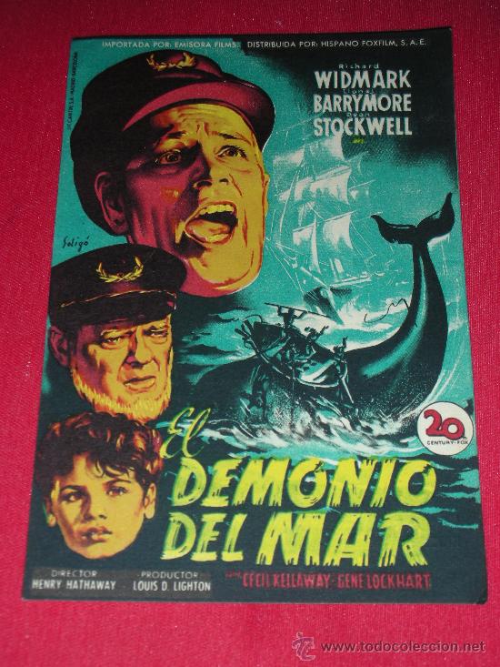 Kino: EL DEMONIO DEL MAR Programa de mano cine Venecia Benetuser 1950