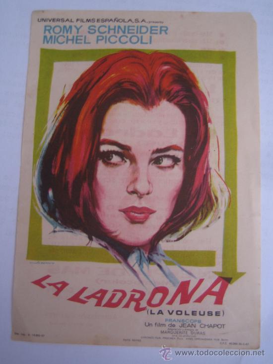 Cine: la ladrona romy schneider universal - folleto de mano original estreno con cine impreso