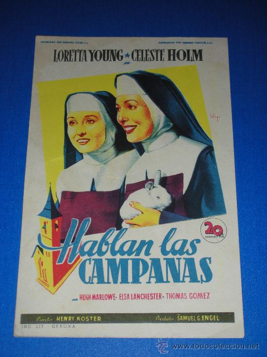 Cine: Programa de mano HABLAN LAS CAMPANAS con Loretta Young y Celeste Holm 1951 - Foto 1