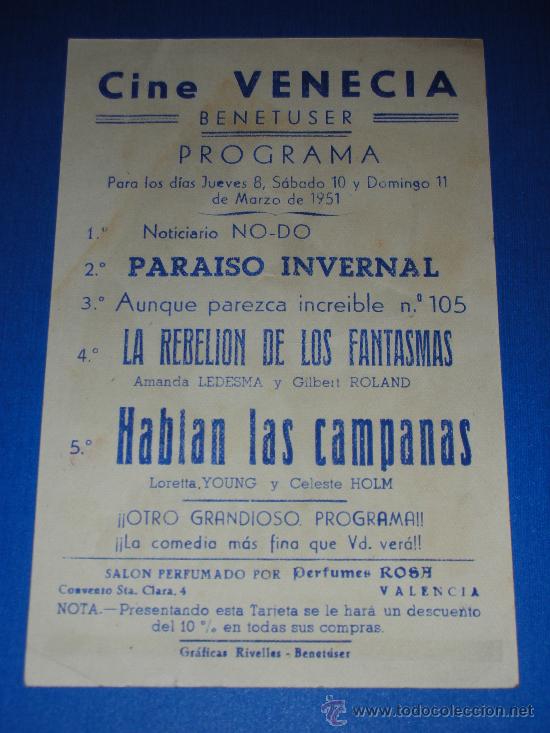 Cine: Programa de mano HABLAN LAS CAMPANAS con Loretta Young y Celeste Holm 1951 - Foto 2