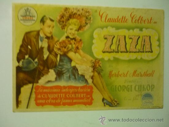 Cine: PROGRAMA DE CINE ZAZA.--&iexcl;&iexcl;SELLO CINE TEATRO VICH&iexcl;&iexcl; - Foto 1