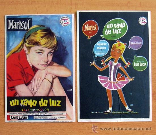 Cine: Un rayo de luz - dos programas diferentes - Marisol - Los dos con publicidad - Foto 1