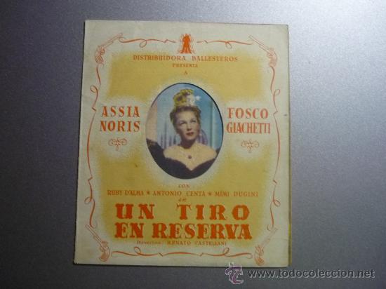 Cine: PROGRAMA DE CINE SOBLE TROQUELADO UN TIRO EN LA RESERVA-publicidad - Foto 1