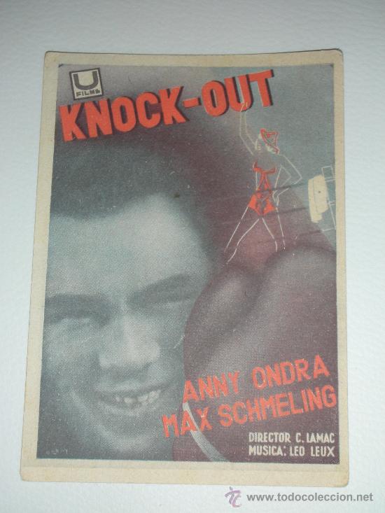 Cine: Programa&nbsp;de mano&nbsp;KNOCK-OUT con Anny Ondra y Max Schmeling muy raro - Foto 1