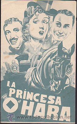 Cine: PROGRAMA DE MANO DOBLE LA PRINCESA OHARA A&Ntilde;O 1939 - Foto 1