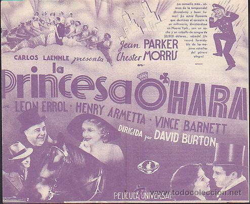 Cine: PROGRAMA DE MANO DOBLE LA PRINCESA OHARA A&Ntilde;O 1939 - Foto 2