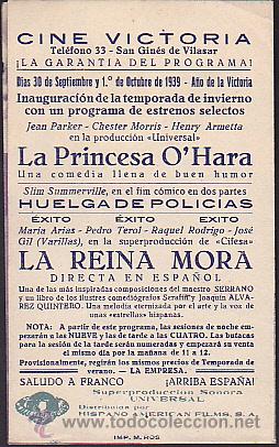 Cine: PROGRAMA DE MANO DOBLE LA PRINCESA OHARA A&Ntilde;O 1939 - Foto 3