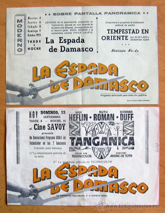 Cine: La espada de Damasco - 2 programas con diferente color de impresi&oacute;n - Con publicidad - Foto 2