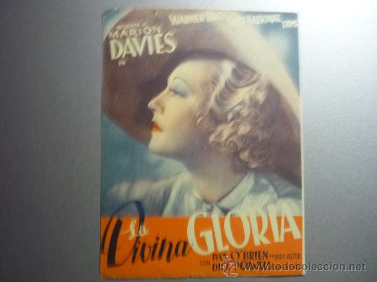 Cine: PROGRAMA CINE DOBLE LA DIVINA GLORIA -MARION DAVIES- - Foto 1