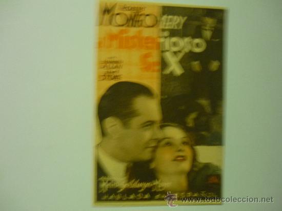 Cine: PROGRAMA PELICULA EL MISTERIOSO SR. X -CARTULINA - Foto 1
