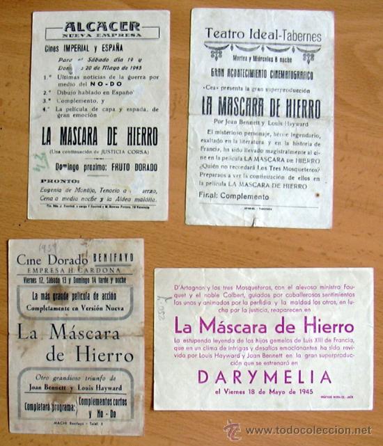Cine: La m&aacute;scara de hierro - 4 programas diferentes - Con publicidad - Foto 2