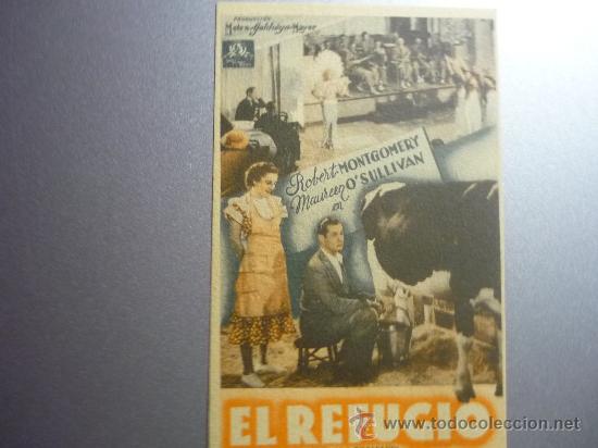 Cine: PROGRAMA CINE TIPO CARTULINA EL REFUGIO -ROBERT MONTGOMERY - Foto 1