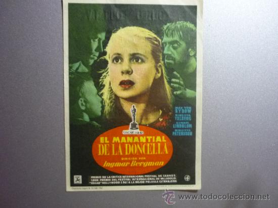 Cine: PROGRAMA CINE EL MANANTIAL DE LA DONCELLA publicidad MONTERROSA REUS - Foto 1