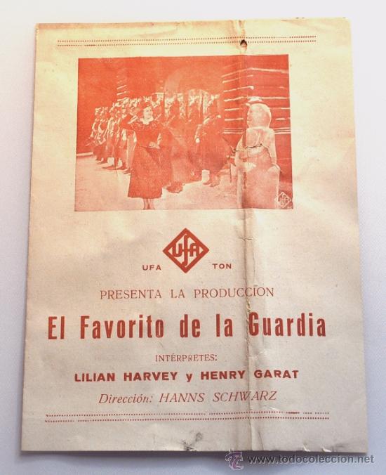  Flyers Publicitaires de films Anciens: PROGRAMA DE MANO EL FAVORITO DE LA GUARDIA. 1932. CINE COLISEUM PONTEVEDRA