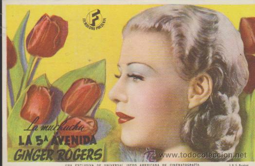Cine: La muchacha de la 5&ordf; Avenida.Sencillo de Fim&oacute;fono. Cine Mar&iacute; - Le&oacute;n 1944.&iexcl;IMPECA-