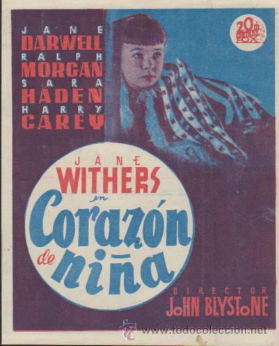 Cine: Coraz&oacute;n de ni&ntilde;a. doble de 20Th Century Fox.