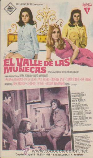 Cine: El Valle de las Mu&ntilde;ecas. Sencillo de 20Th Century Fox.