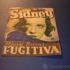 Cine: GUERRA CIVIL - FUGITIVA SYLVIA SIDNEY ,MARY BURNS 1937 C.N.T. - A.I.T. SEÑALES DE USO 