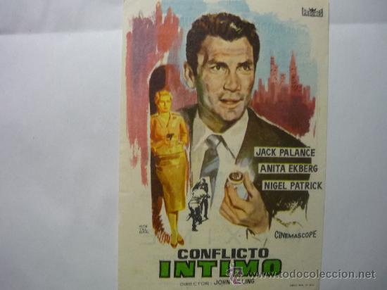 Cine: PROGRAMA CINE CONFLICTO INTIMO .- JACK PALANCE -`PUBLICIDAD - Foto 1