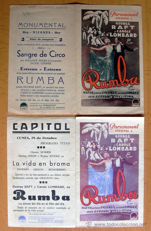 Cine: Rumba - 2 programas con diferente color de impresi&oacute;n - Con publicidad - Foto 1