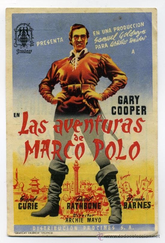 Cine: LAS AVENTURAS DE MARCO POLO, con Gary Cooper.